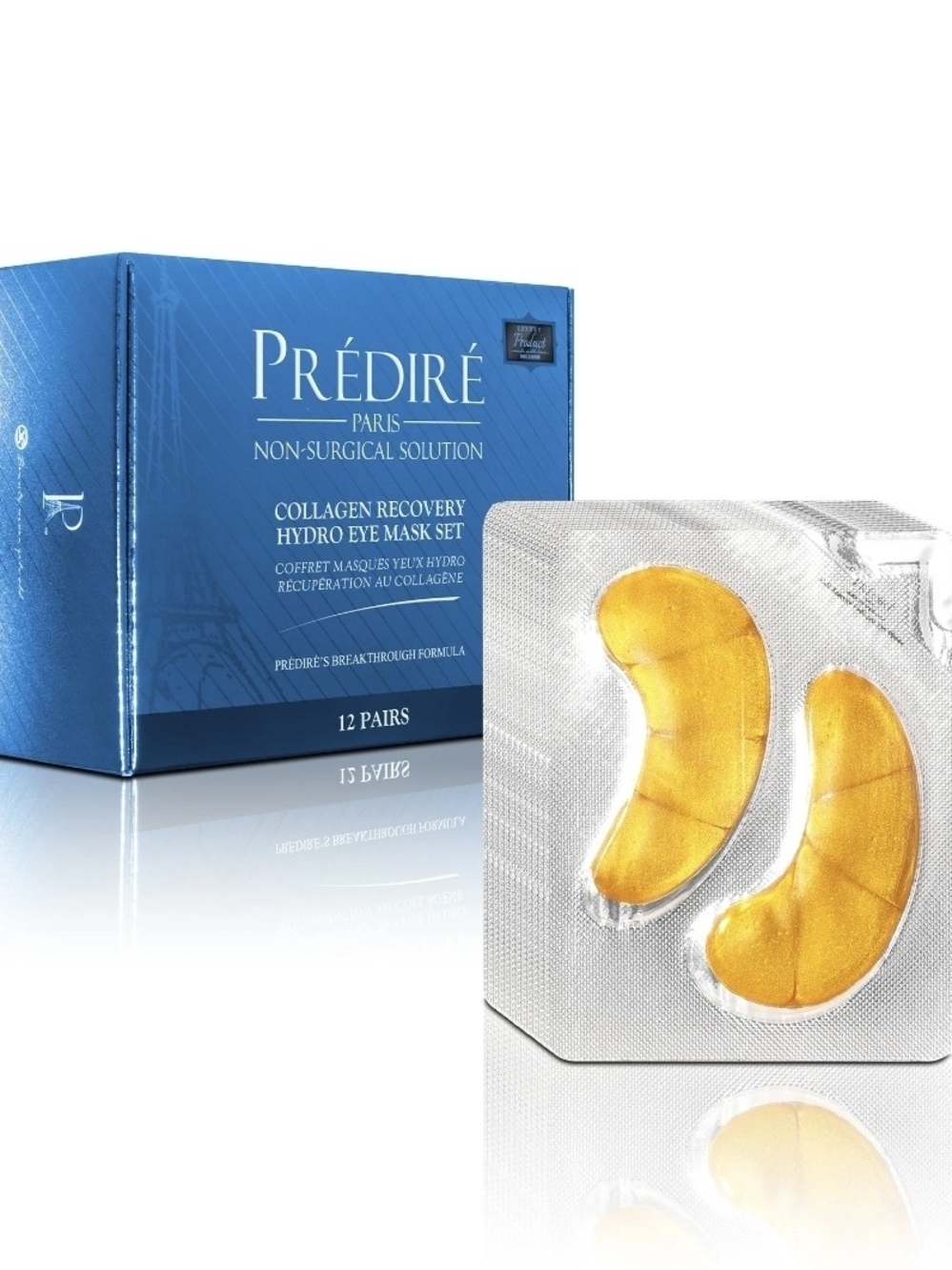 NIB Prédiré Paris Collagen Recovery Hydro Eye Mask Patches MSRP $750 - Gold